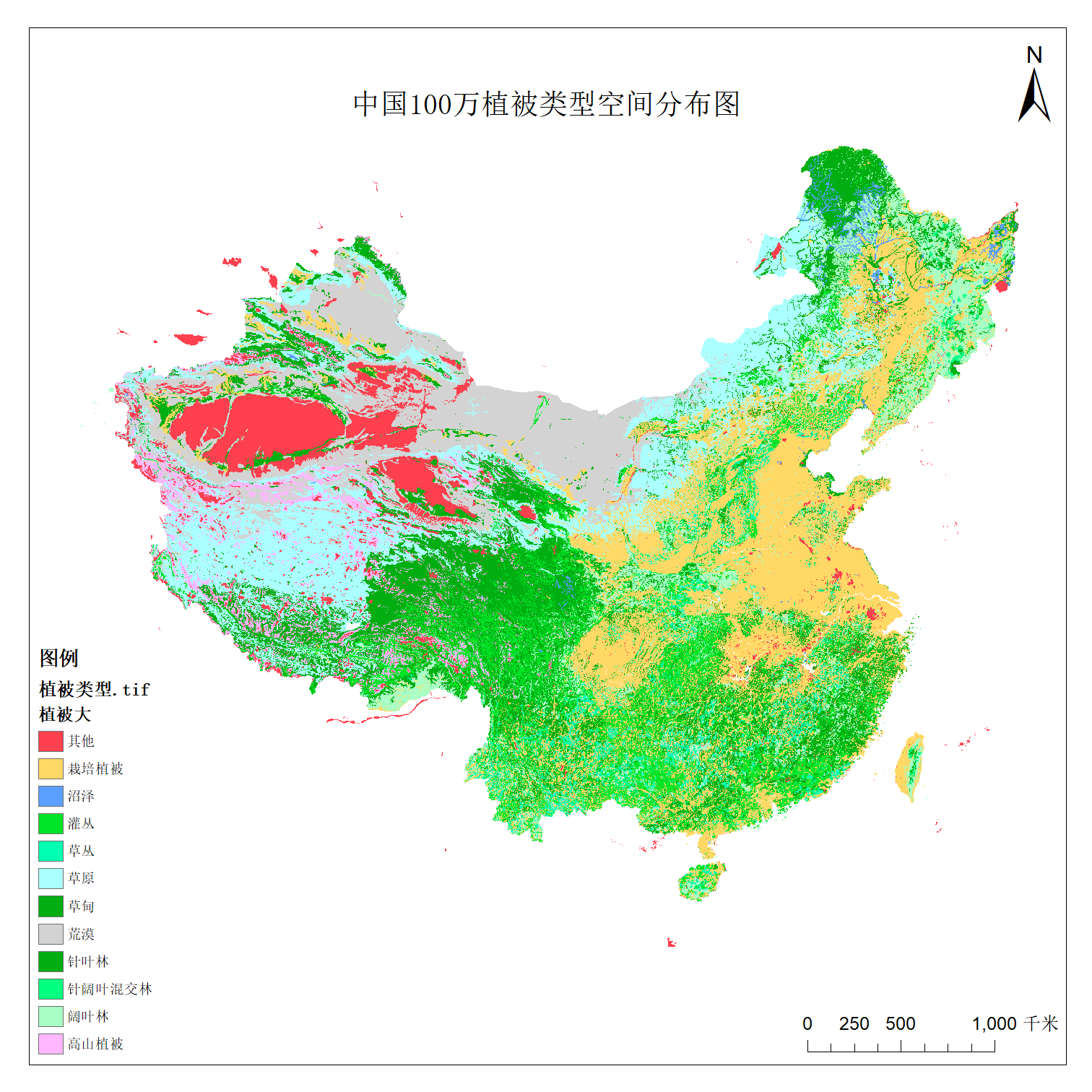 中国1:100万植被类型空间分布数据（免费）：侯学煜院士权威图集数字化 · 11大类/54亚类/796群系完整技术说明