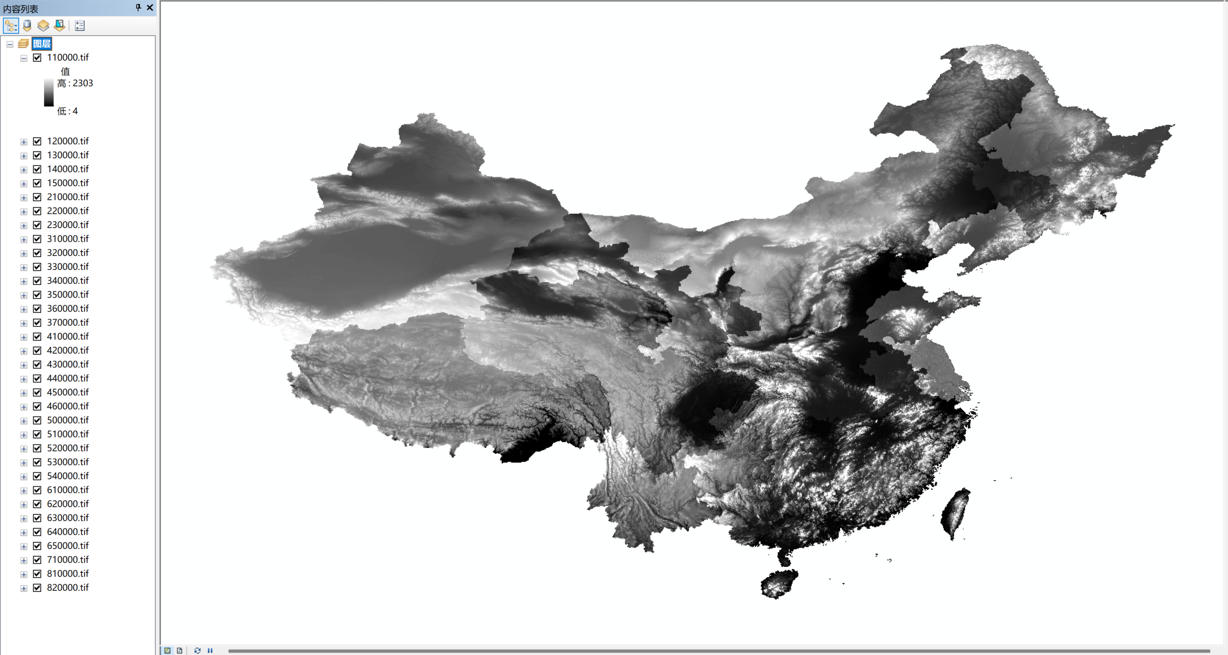 Python GDAL实战：ASTER GDEM V003全国DEM高程数据处理（1123幅分幅合并→34省裁切，30m精度）