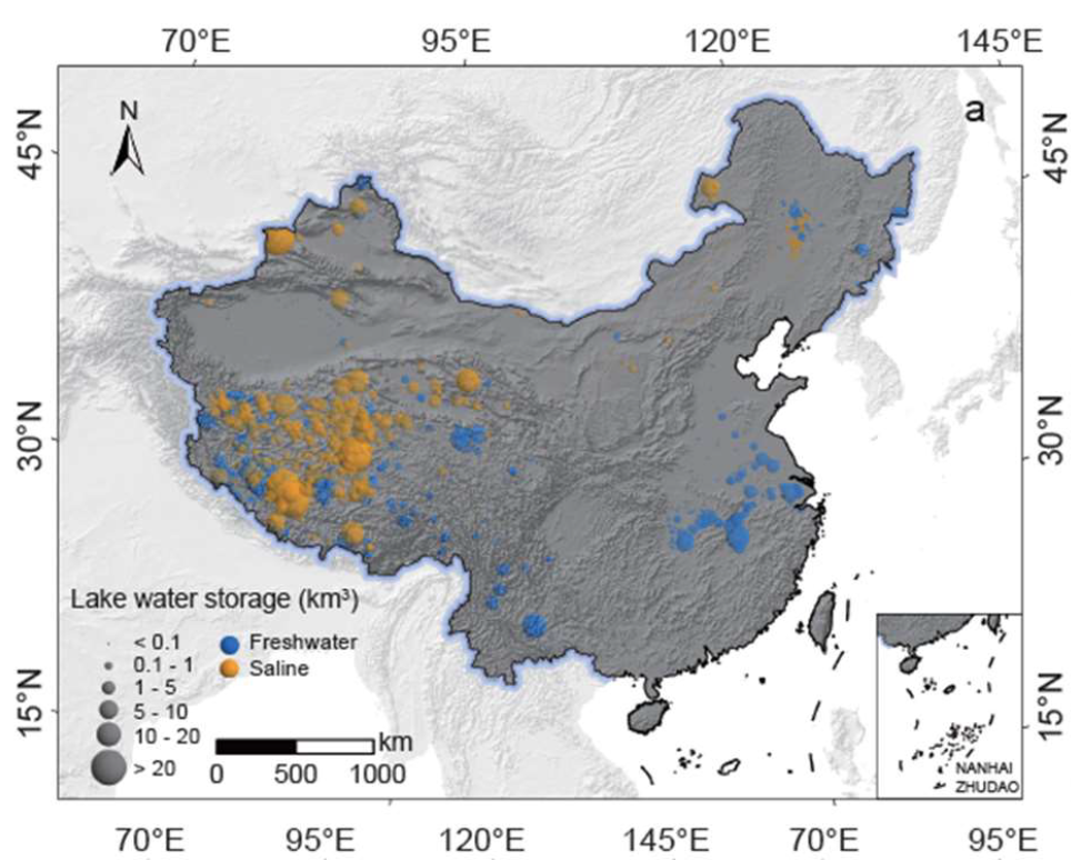 中国天然湖泊淡水与咸水储量空间分布.png