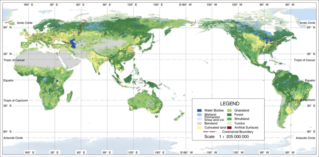中国GlobeLand30地表覆盖数据集（2000/2010/2020年）：30m分辨率三期土地覆盖完整说明